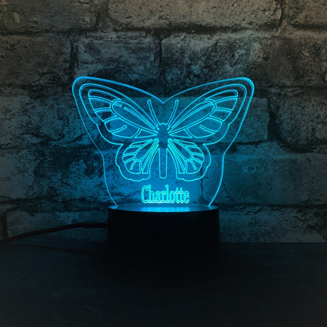 Personalised Butterfly LED Night Light, Customised LED Light, Gift