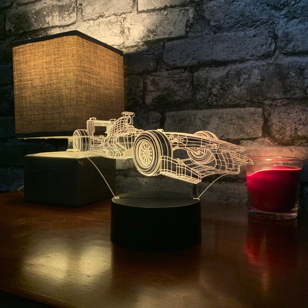 Formula 1 Grand Prix Car, LED Night Lamp, Lamp for kids, gifts, birthday, bedroom light, Children's light, bedside lamp