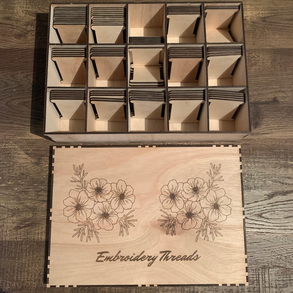 Embroidery Thread Box, Personalised Embroidery Craft Box