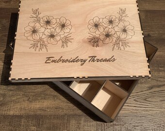 CDIYTOOL Stickgarn-Organizer Aus Holz - 10-teiliges Set Mit 6 Verschiedenen Designs