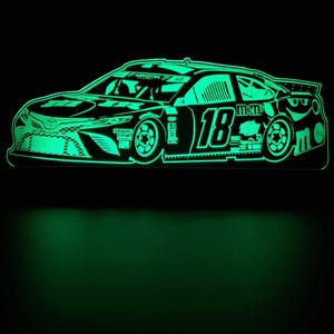 Veilleuse Kyle Busch #18 Toyota Camry LED, cadeau NASCAR, cadeau Kyle Busch, ventilateurs Nascar, veilleuse, veilleuses, lumière LED, lumière de chambre à coucher
