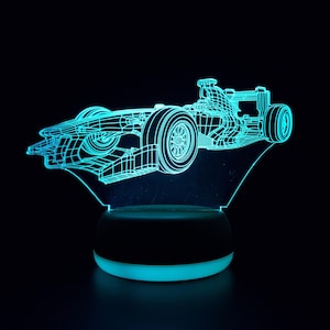 Laser Engraved F1 Car Lamp – Motorsport Fan Gift Idea