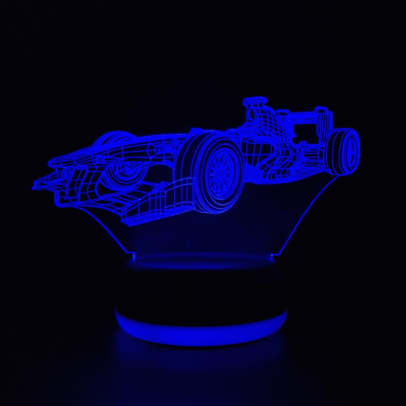 F1 Racing Car Night Light – Colour Changing LED Display