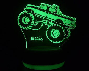 Personalised Monster Truck LED Lamp, Truck Night Light, Monster Truck Gift, Night Light, Night Lights, LED Light, Bedroom Light
