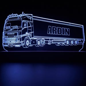 Personalised Lorry with Trailer LED Night Light, Lorry Gift, Trucker Gift, Driver Gift, Night Light, Night Lights, LED Light, Bedroom Light