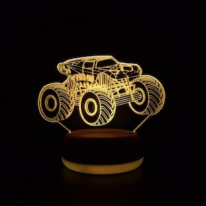 Superhero Monster Truck LED Night Light, Monster Truck, Gift for Kids, Gifts for Him, Night Light, Night Lights, LED Light, Bedroom Light