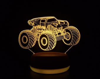 スーパーヒーロー モンスタートラック LED ナイトライト、モンスタートラック、子供へのプレゼント、彼へのプレゼント、ナイトライト、LED ライト、寝室ライト
