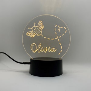 Personalised BEE Name LED Night Light, Baby Gift, Nursery Decor, Nursery Gift, Bee Gift, Night Light, Night Lights, LED Light, Bedroom Light