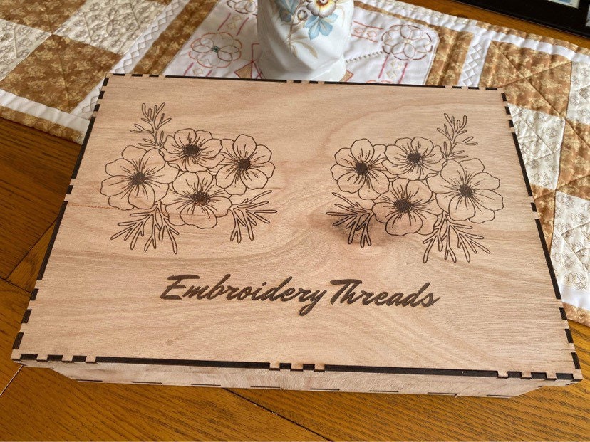 Embroidery Thread Box, Personalised Embroidery Craft Box, Embroidery Storage,  Thread Organiser, Thread Box, Embroidery Thread Storage, 