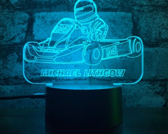 Go Kart Light, Personalised Night Light, LED Light, Gift, Birthday, Karting, Bedside Light, Office Light, Man Cave Light, Kids Light