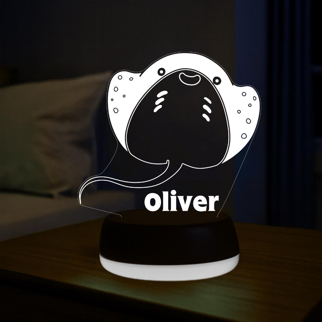 Personalised Stingray LED Night Light, Baby Gift, Gifts for Kids