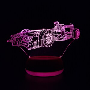 Acrylic Formula 1 LED Light – Racing-Themed Bedroom Decor