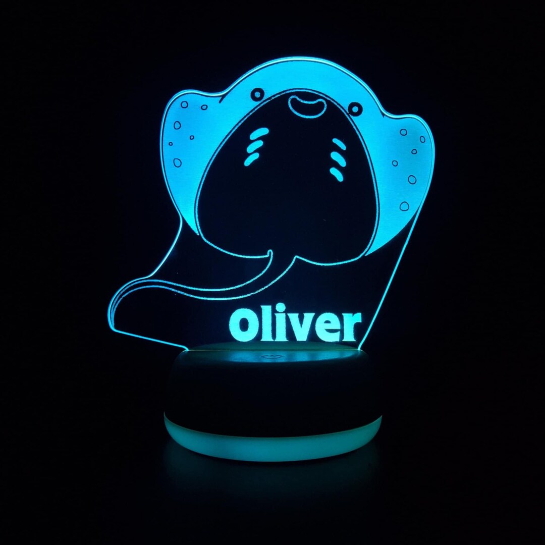 Personalised Stingray LED Night Light, Baby Gift, Gifts for Kids