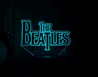 Lámpara LED de música rock and roll con control remoto: luz nocturna de los Beatles con 16 colores, John Lennon, Paul McCartney, George Harrison