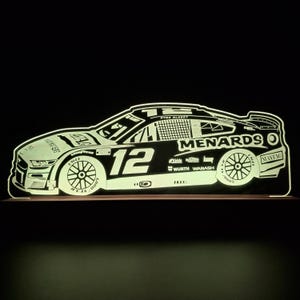 Veilleuse LED Ryan Blaney n° 12, série Cup, cadeau NASCAR, cadeau Ryan Blaney, veilleuse, veilleuses, lumière LED, lumière de chambre