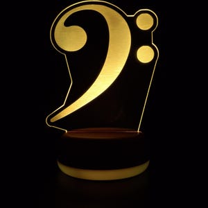 Bass Clef Music LED Night Light, Musical Note Night Light Gift, Music Gift, Night Light, Night Lights, LED Light, Bedroom Light
