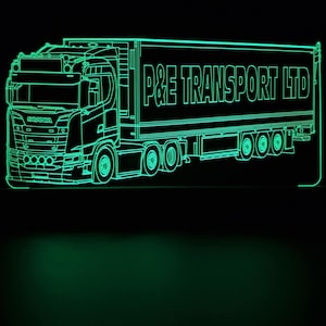 Personalised Lorry with Trailer LED Night Light, Lorry Gifts, Truck Gifts, Dad Gifts, Night Light, Night Lights, LED Light, Bedroom Light