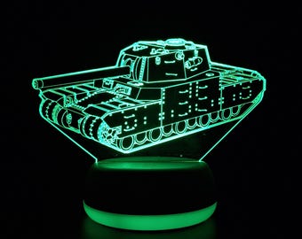 Heavy Tank LED Night Light, Tank Gift, Army Gift, WW2 Gift, Military Gift, Dad Gift, Night Light, Night Lights, LED Light, Bedroom Light
