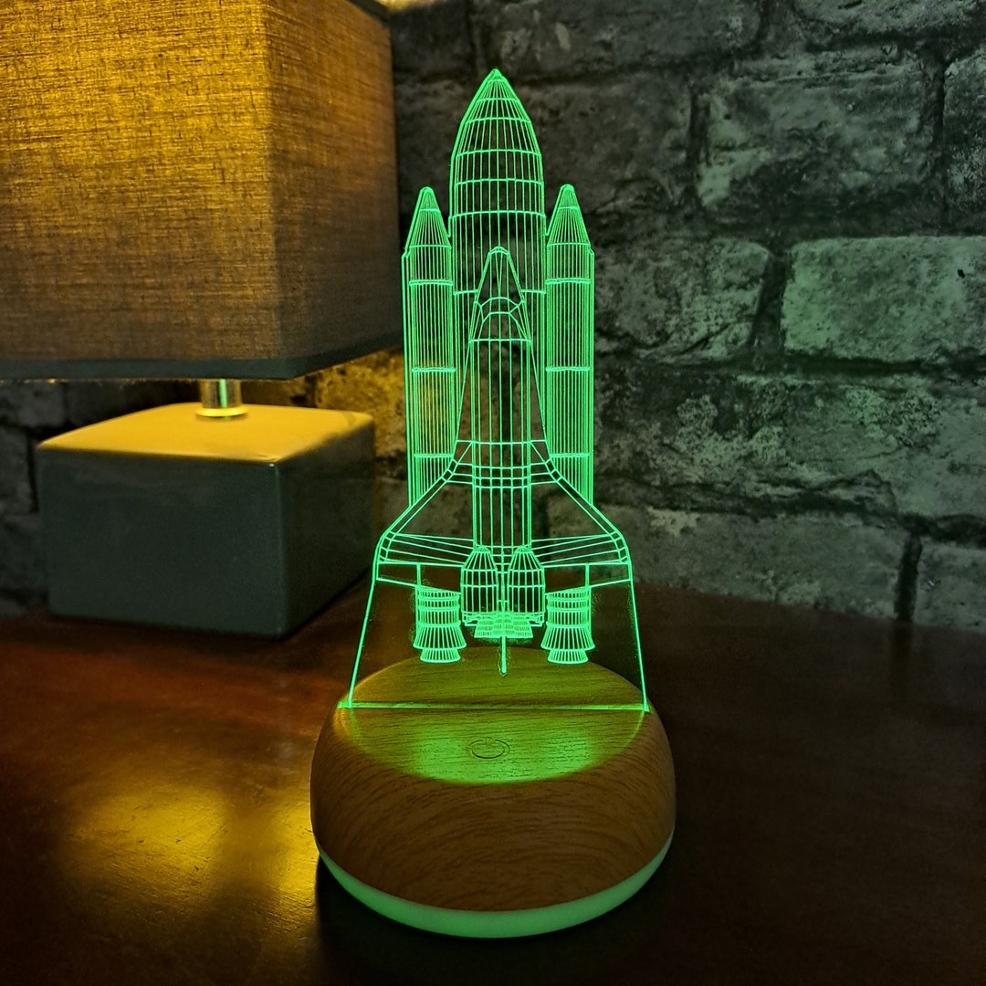 Space Shuttle LED Lamp, Rocket Night Light, Gift, Birthday Present