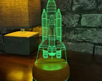 Lámpara LED de transbordador espacial, luz nocturna de cohete, regalo, regalo de cumpleaños, regalo de fiesta, luz de dormitorio, luz de salón, luz nocturna, regalos