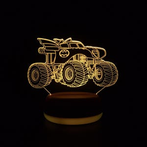 Superhero Monster Truck LED Night Light, Monster Truck, Gift for Kids, Gifts for Him, Night Light, Night Lights, LED Light, Bedroom Light