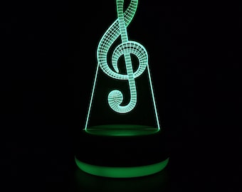 Luz nocturna LED con clave de sol, regalo musical, regalos para ella, regalos para él, regalo para músico, luz nocturna, luces nocturnas, luz LED, luz para dormitorio