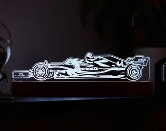 Lewis Hamilton Mercedes LED Lamp Night Light, Home Decor, Formula 1, F1 Gifts, F1 Mercedes, F1 Gifts for Him, F1 Lamp, F1 LED Light