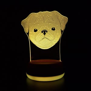 Personalised Pug Night Light, Pug Gift, Pug Lover Gift, Dog Gift, Gift for Dog Lover, Night Light, Night Lights, LED Light, Bedroom Light