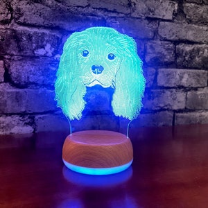 Personalised King Charles Spaniel LED Night Light, Dog Gift, Gift for Dog Lover, Night Light, Night Lights, LED Light, Bedroom Light