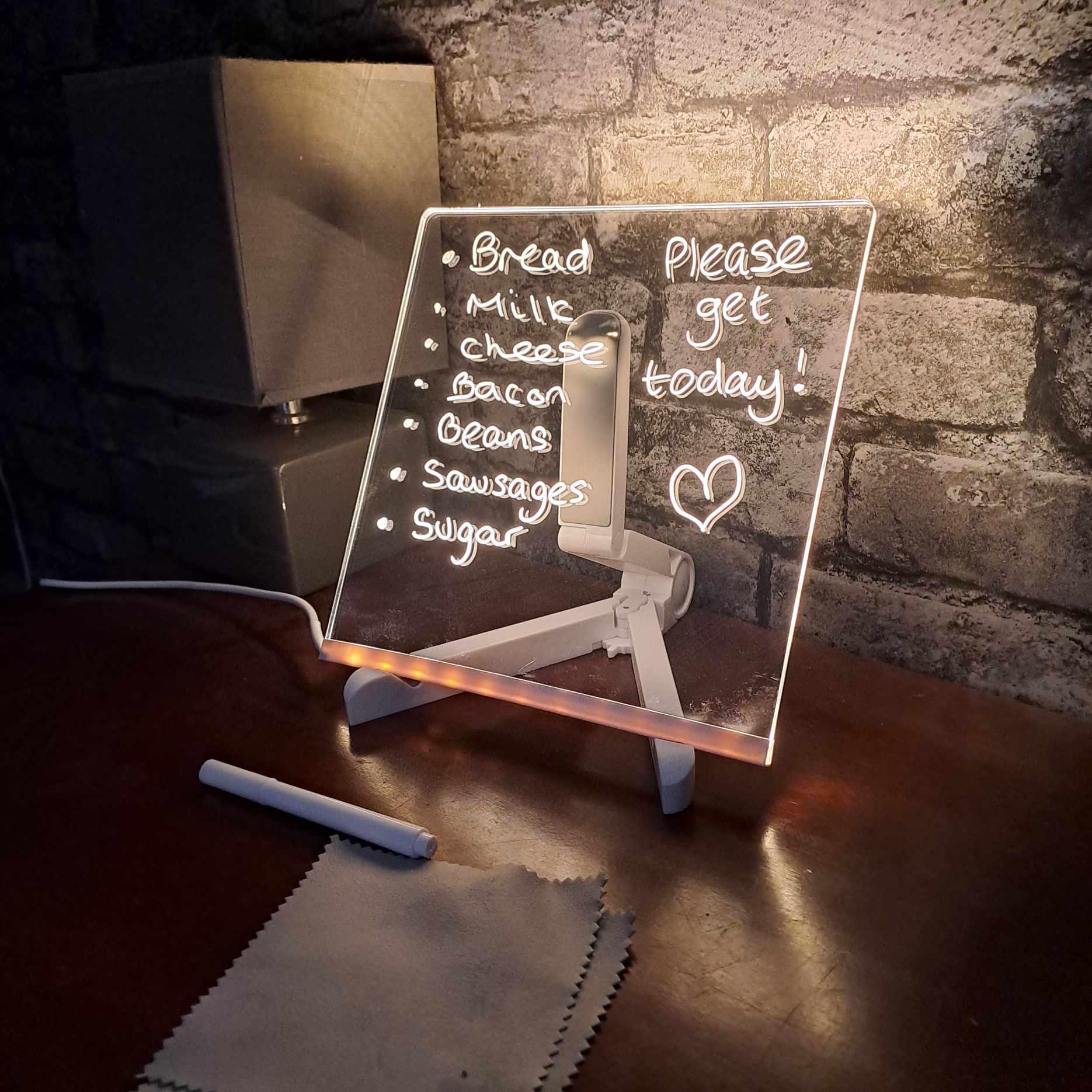 Lumiboard LED Drawing Board, Doodle Glow Drawing Board, LED Note Board Colors Acrylic Dry Erase Boards Soft Eye Protection Light Personalized Led Note - View #14