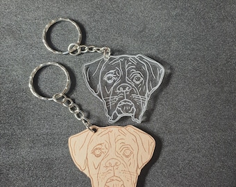 Boxer Dog Keyring Keychain, Boxer, Keyring of a Boxer, Gift, Present, Party Gift, Stocking Filler
