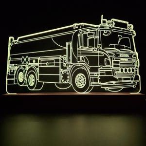 Camion personalizzato con rimorchio cisterna GPL, luce notturna a LED, regalo camion, regalo cisterna, luce notturna, luci notturne, luce a LED, luce per camera da letto
