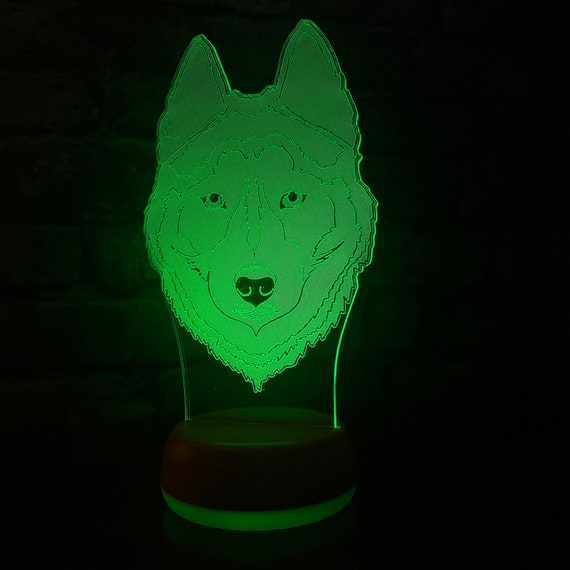 Luz de noche Husky personalizada, luz de noche de perro, regalo para amante  de los perros, luz de diseño de perro, regalo, cumpleaños, luz de noche,  lámpara de salón -  México