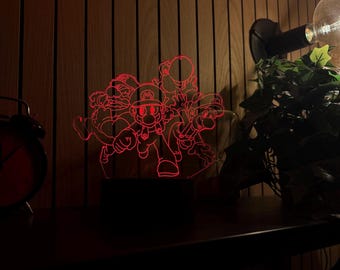 Luminária LED do Mario com controle remoto - Luz noturna retrô para jogos com 16 cores, inspirada no jogo Mamma Mia! Kart. Presente perfeito para crianças e gamers!