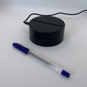 Blank Night Light - Small Black Base with 7 RGB LED Colours Circle UK Stock