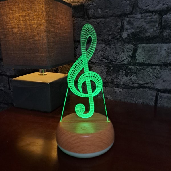 Lampe LED musique clé de sol, cadeau veilleuse note de musique, cadeau d'anniversaire, cadeau de fête, lumière de chambre à coucher, veilleuse, cadeau pour la musique, idées