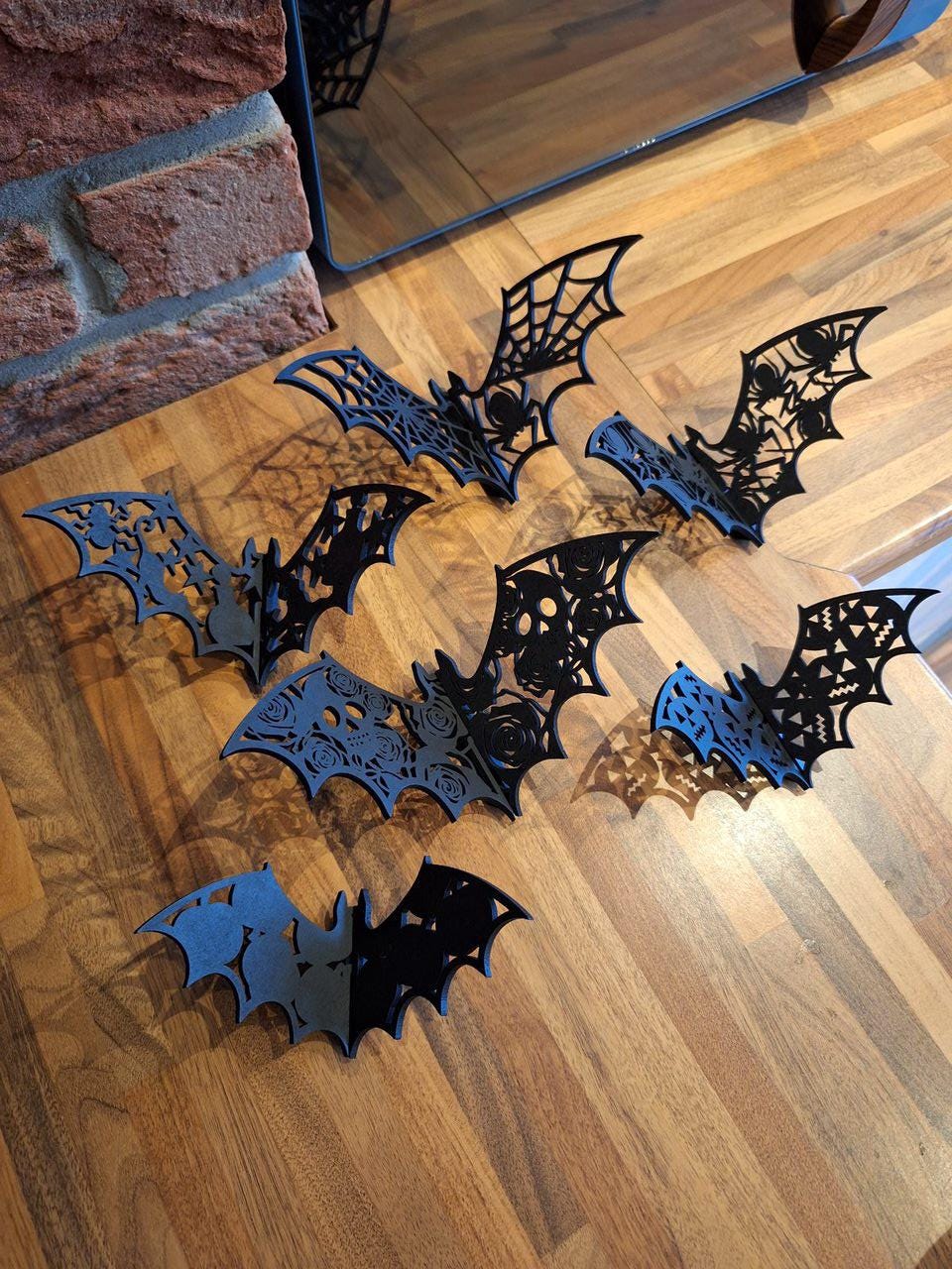 Halloween Bats Volume 2, Gothic Decor, Laser Cut MDF Decorations, Black ...