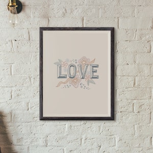 Love Abstract Art Lettering Print