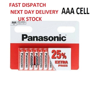 10 x AA Genuine PANASONIC Zinc Carbon Batteries New R6 1.5V Expiry 2021