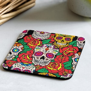 Day Of The Dead-onderzetter, suikerschedelcadeau, Dia De Los Muertos-decor, Day Of The Dead-huisdecoratie