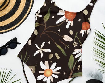 Daisy Floral One-Piece Swimsuit: Whimsical Beachwear