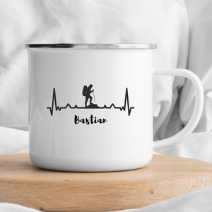 Personalized Camping Mug, Adventure Mug, Hiking Mug, Fathers Day Camping Mug, Travel Mug, Enamel Coffee Mug, Outdoor Lover Gift