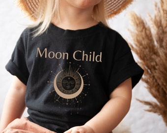 Moon Child Toddler T-Shirt, Boho Toddler Clothes, Hippie Toddler, Boho kids, Moon Kids Shirt, Hippie Toddler Gift