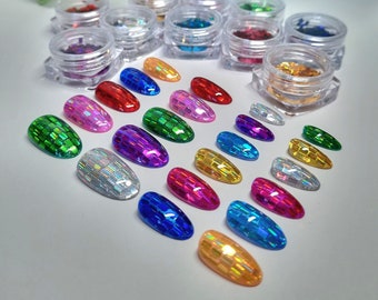 Disco Ball Custom Press On Nails: Full Set of 22