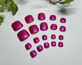Unhas postiças Flamingo Fizz Press On - Conjunto completo de 20