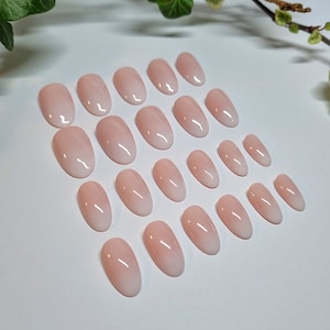 French Fade Opaque Press On Nails, Full Set of 22