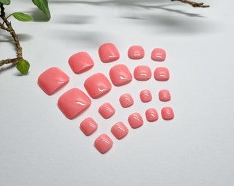 20 unhas dos pés com limonada rosa - conjunto completo