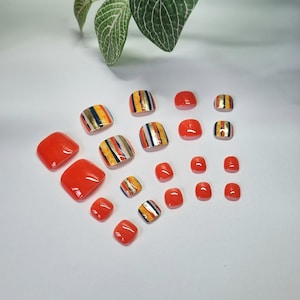 Decadent Desert Press On Toenails, Full Set of 20