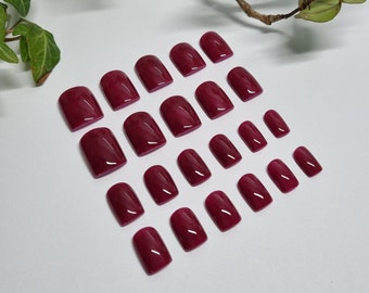 Mulled Wine Custom Press On Nails, Full Set of 22
