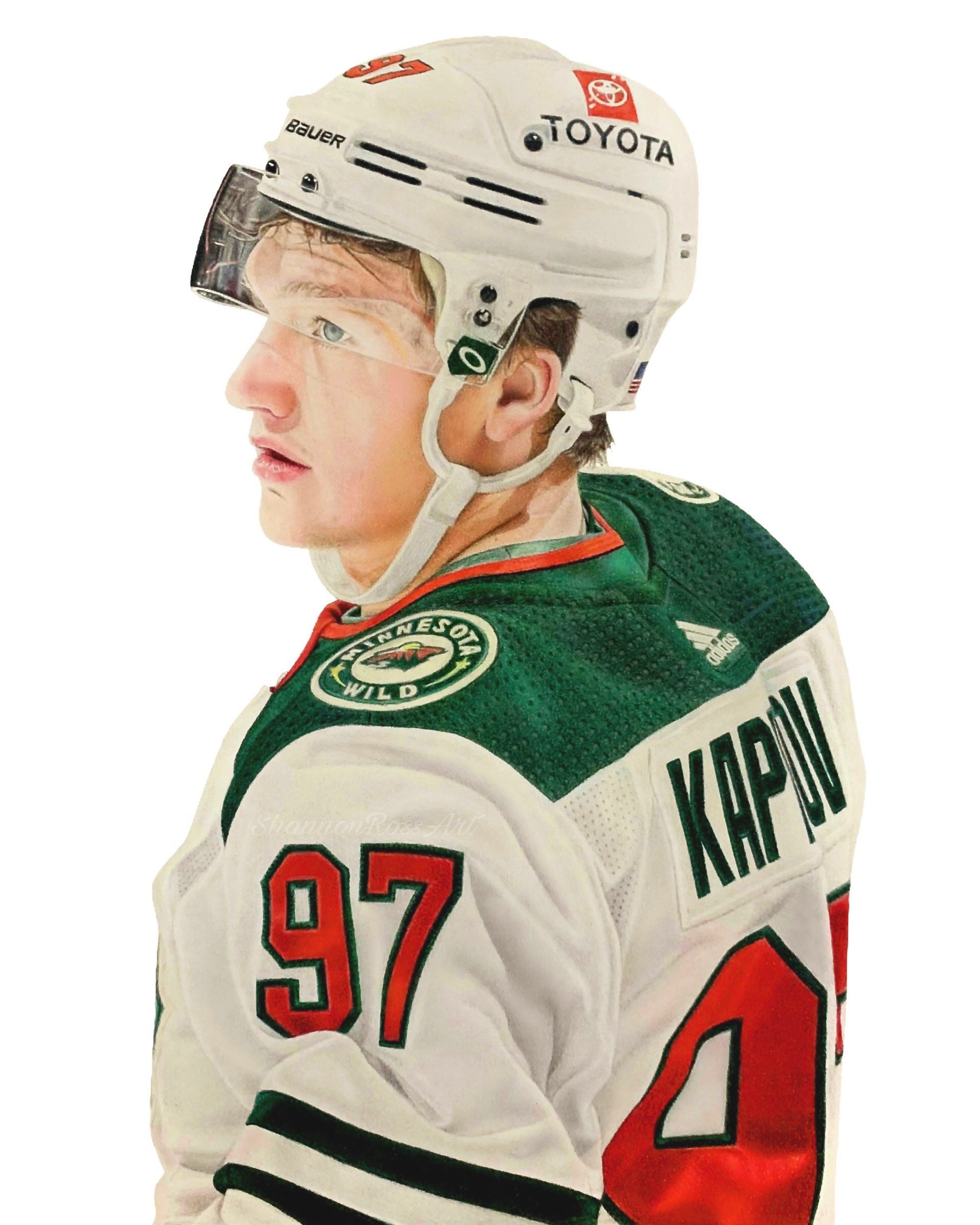 NHL Youth Minnesota Wild Kirill Kaprizov Number 97 T-Shirt - Green - M - M (Medium)